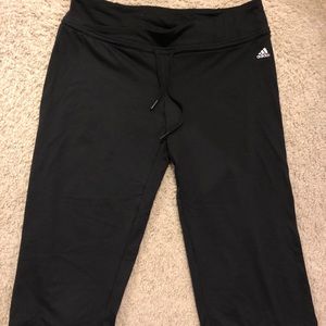 Wide legged cropped Adidas yoga pants